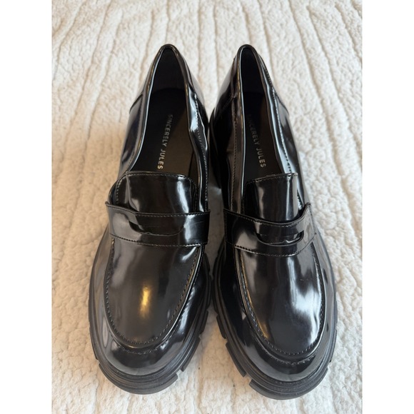 Sincerely Jules Dylan Chunky Heel Lug Sole Platform Loafers Shoes 90's Y2K 9 - Picture 3 of 7